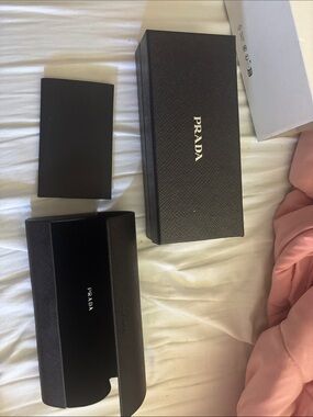 Prada Men's Black Eyeglass Case Set